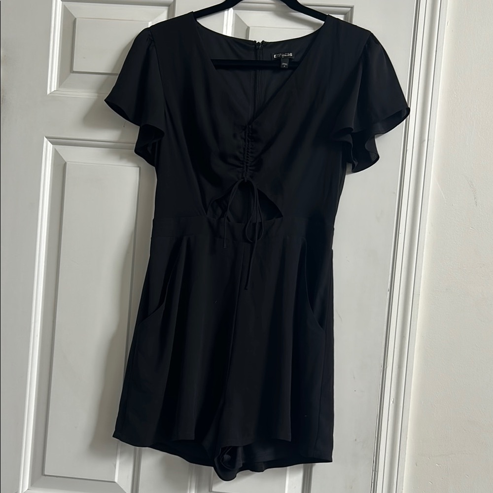 Black Short Sleeve Romper